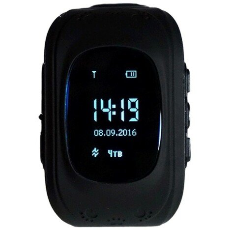 Ceas Smartwatch copii GPS Tracker iUni Q50, Telefon incorporat, Apel SOS, Negru